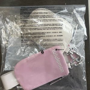 Lululemon Dual Pouch Wristlet (Pink peony/white Opal)